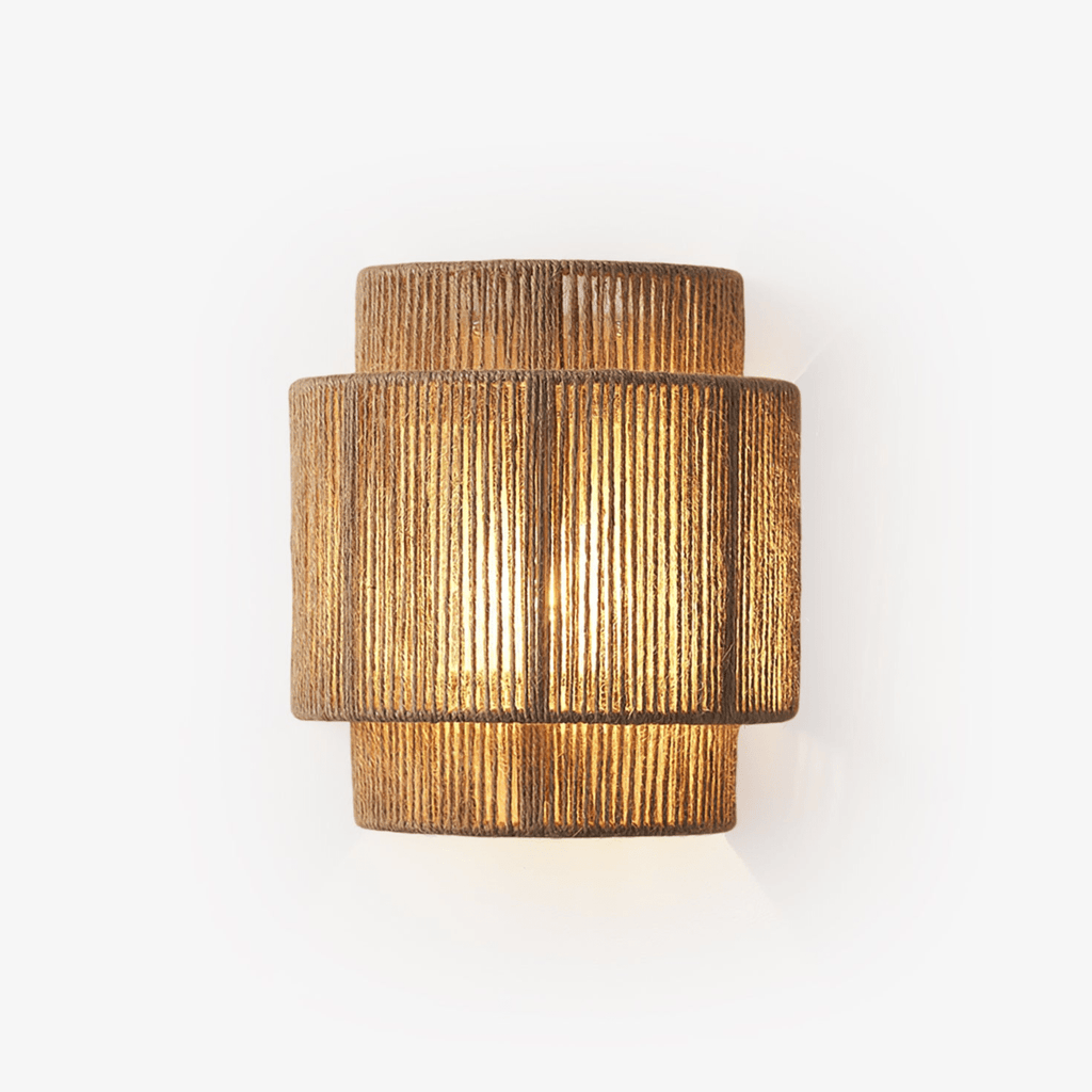 Rustic Weave Wall Lamp | Handwoven Hemp Rope Design for Cozy Indoor Lighting