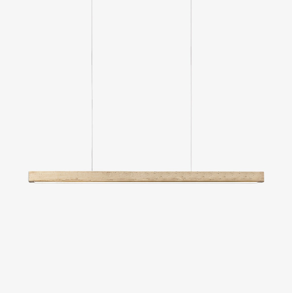 Linear Travertine Pendant Lamp | Dimmable, Adjustable Height & Ideal for Modern Kitchens and Workspaces