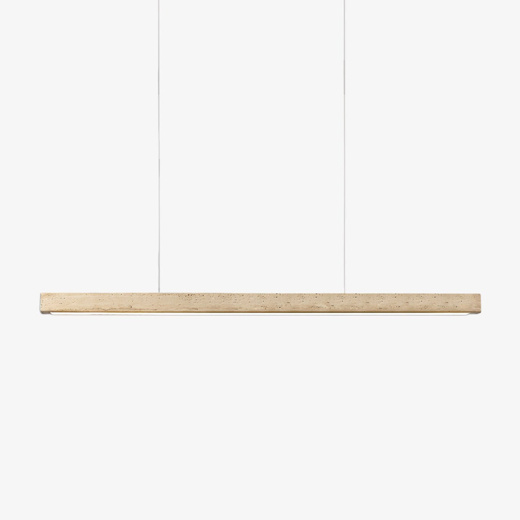 Linear Travertine Pendant Lamp | Dimmable, Adjustable Height & Ideal for Modern Kitchens and Workspaces