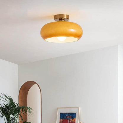 LED Pendant Light Fixture - Modern Retro Round Glass with Electroplated Copper Finish - Ideal for Kitchen & Dining Room Lighting