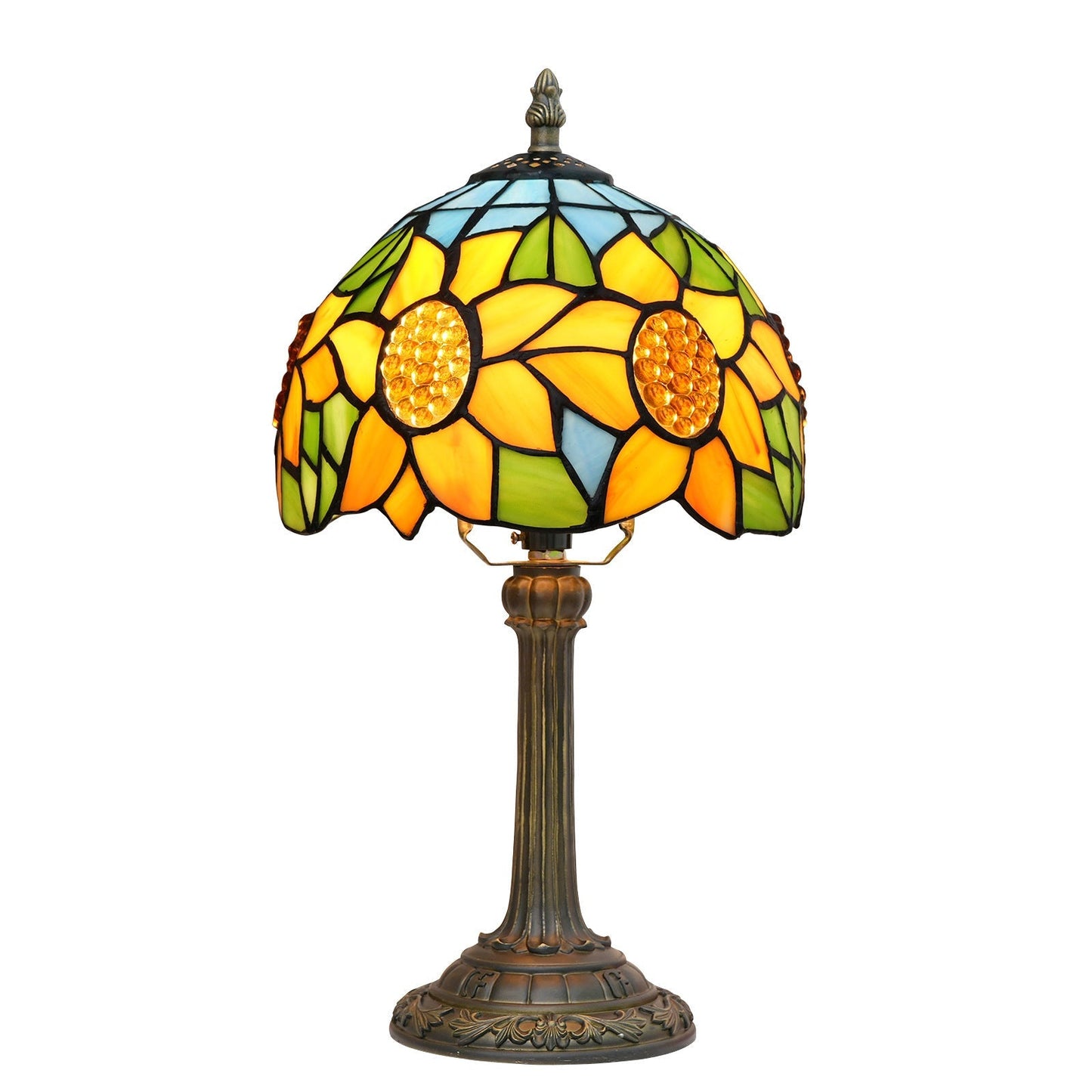 Tiffany Sunflower Table Lamp - 1-Light Resin Glass Umbrella Design for Bedroom & Living Room Lighting