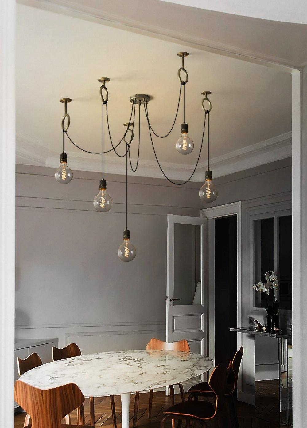 Industrial Spider Chandelier | Customizable Metal Pendant Light with 3-5-8 Heads for Indoor Use