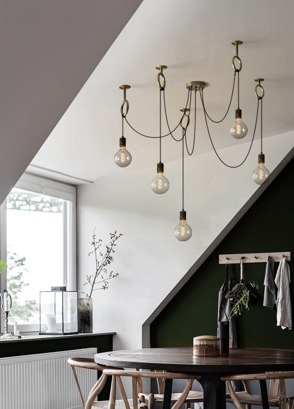 Industrial Spider Chandelier | Customizable Metal Pendant Light with 3-5-8 Heads for Indoor Use