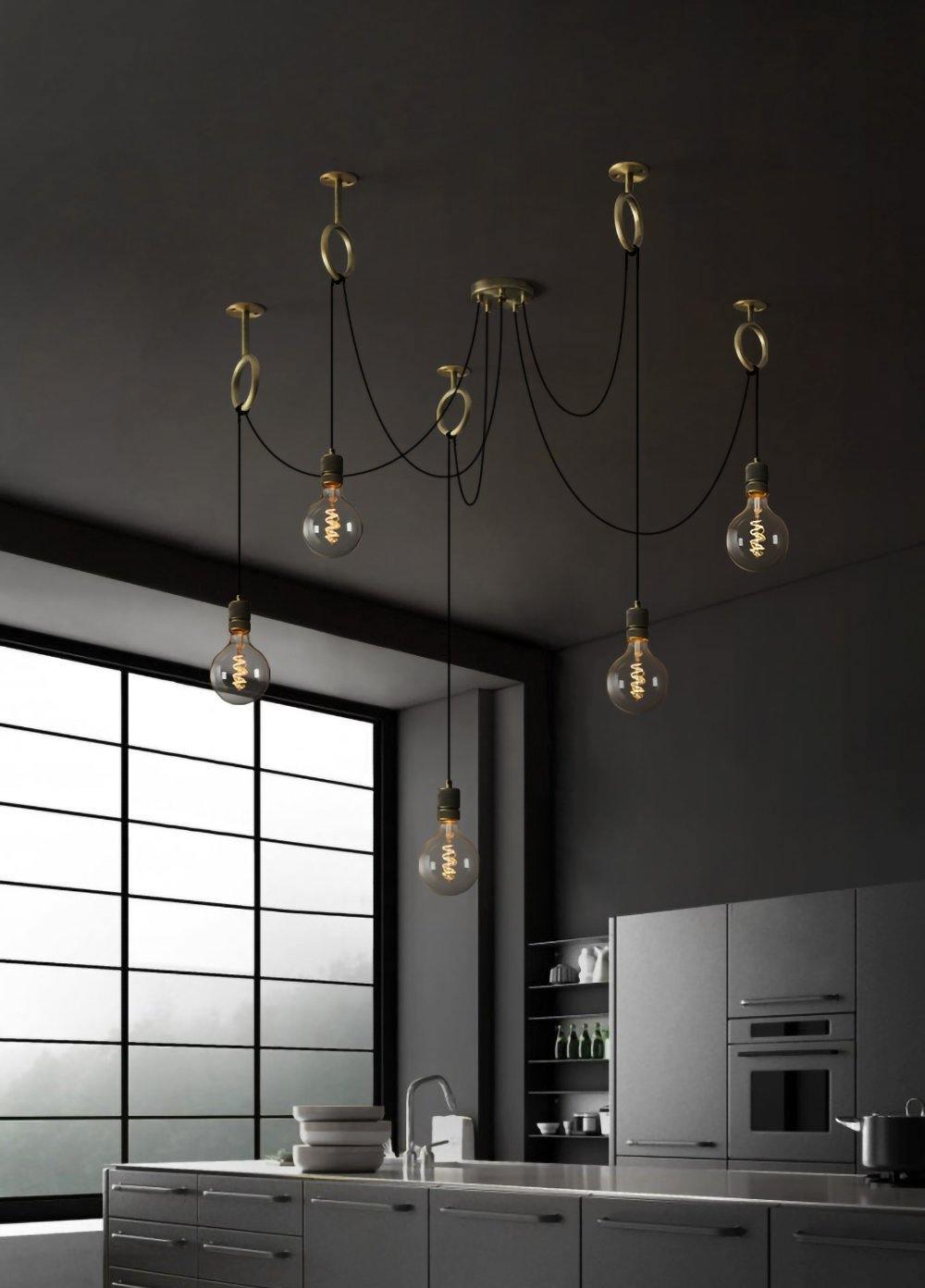 Industrial Spider Chandelier | Customizable Metal Pendant Light with 3-5-8 Heads for Indoor Use