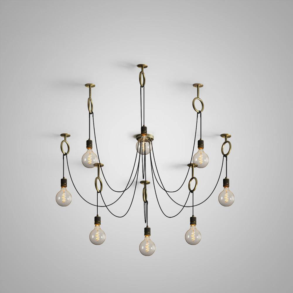 Industrial Spider Chandelier | Customizable Metal Pendant Light with 3-5-8 Heads for Indoor Use