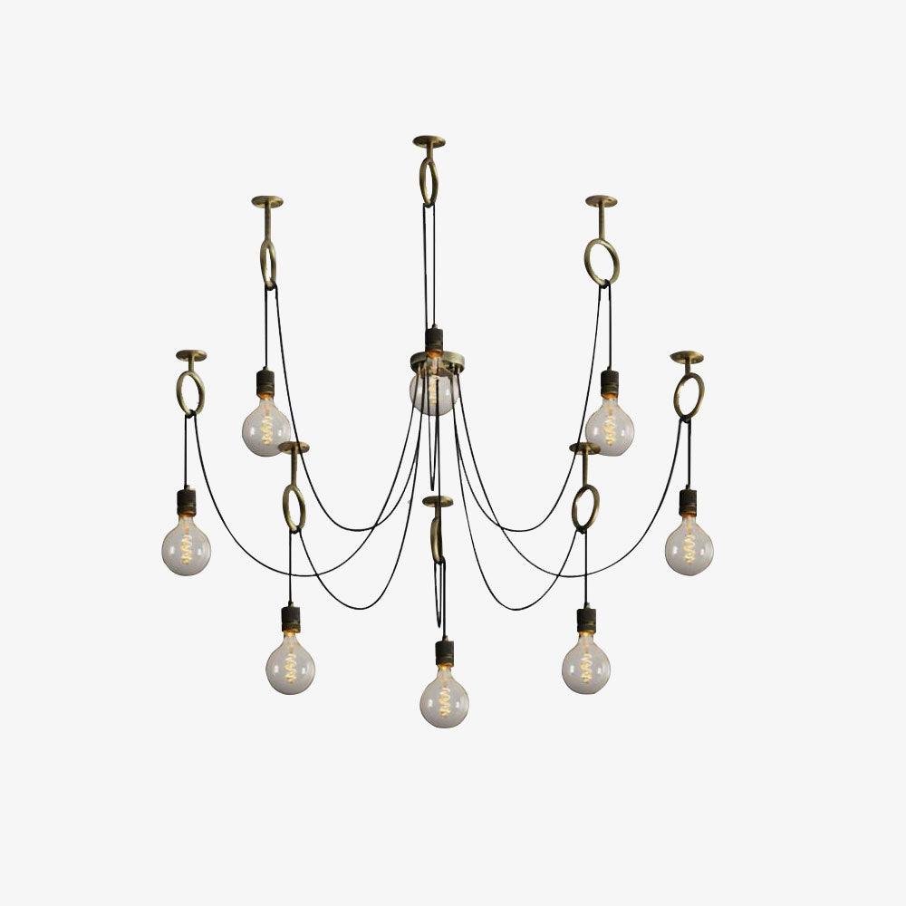 Industrial Spider Chandelier | Customizable Metal Pendant Light with 3-5-8 Heads for Indoor Use