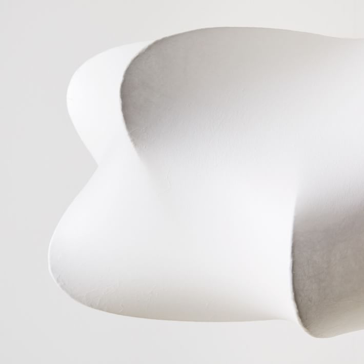 Cocoon-Style Pendant Light | Silk & Iron, Adjustable Height for Dining Room & Living Room