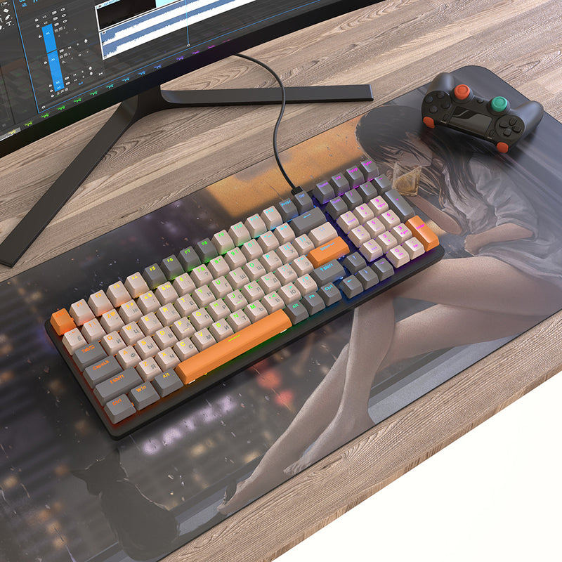 Mechanical Keyboard Gaming Russian Keyboard Retro Keycap