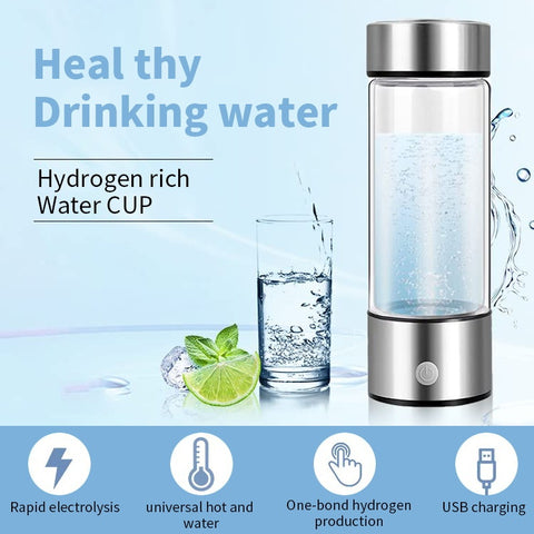AquaIon+ Hydrogen Water Bottle: Advanced Ion Generator - Energize Your Water, Portable Hydrogen-Rich Hydration