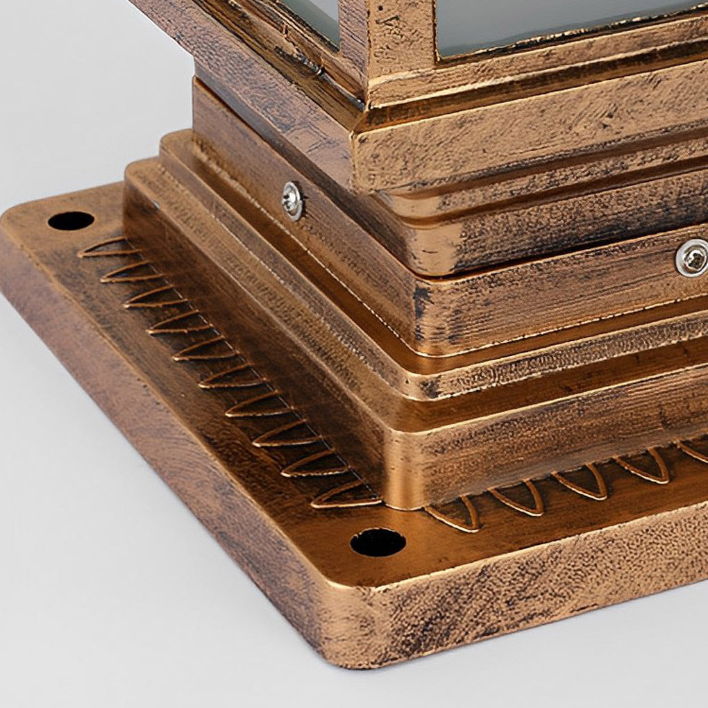 Solar Powered Waterproof Vintage Pattern Fence Post Lights for Outdoor Garden & Patio Lighting