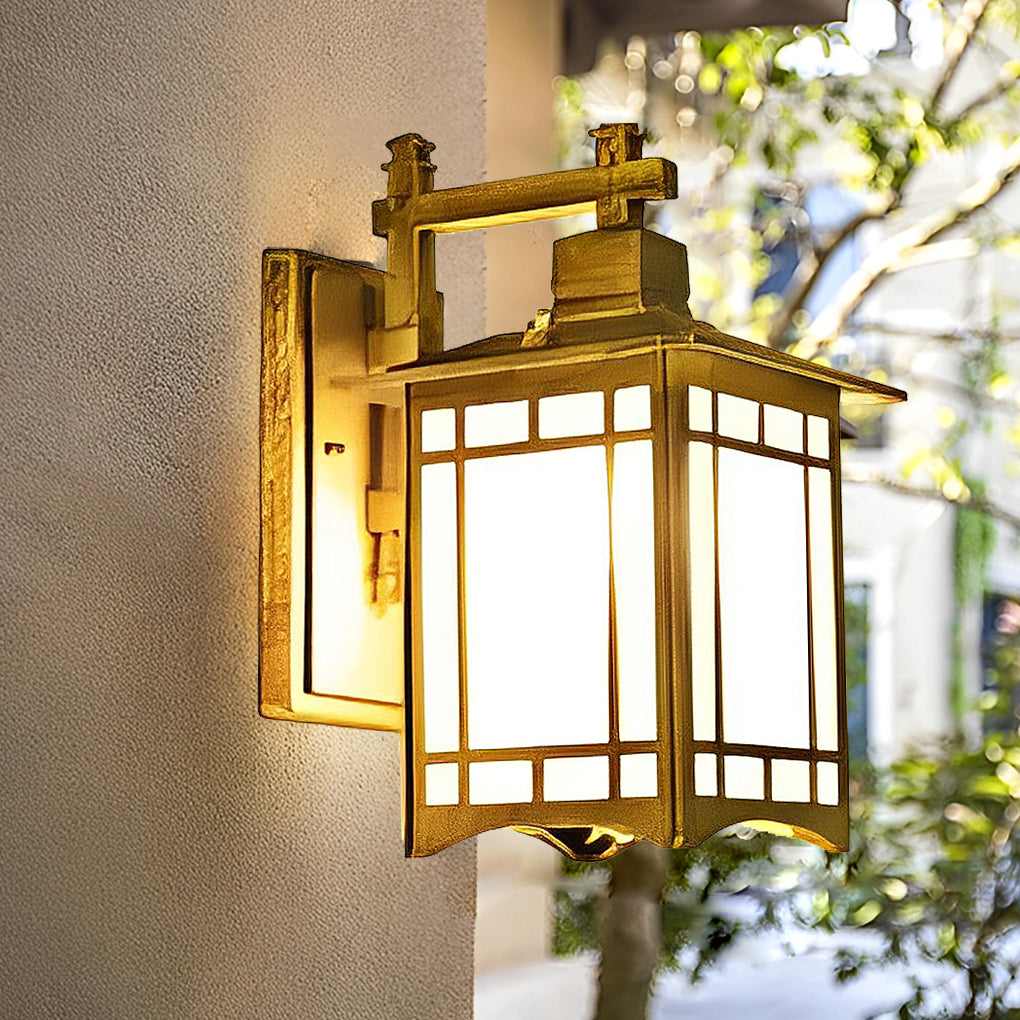 LED Vintage Solar Wall Lamp with Remote Control - Waterproof Retro Wall Sconce Lighting for Outdoor Use
