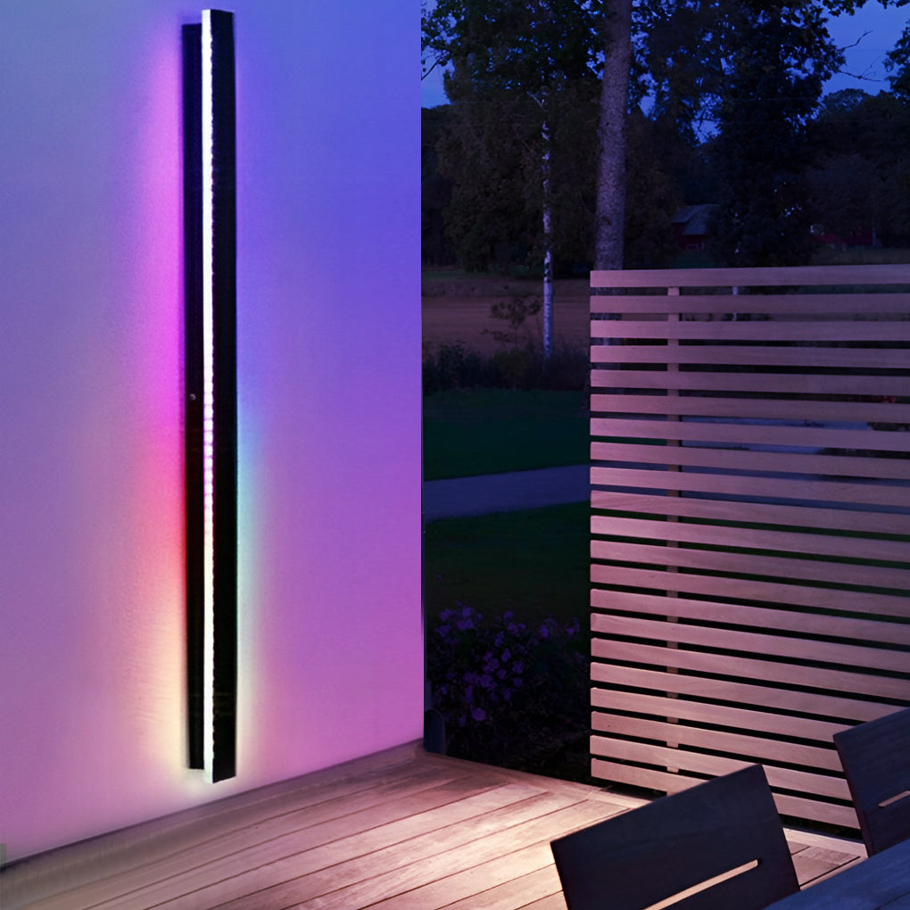LED Linear Wall Lights - Black Outdoor Lighting Fixture for Gardens, Patios & Walkways