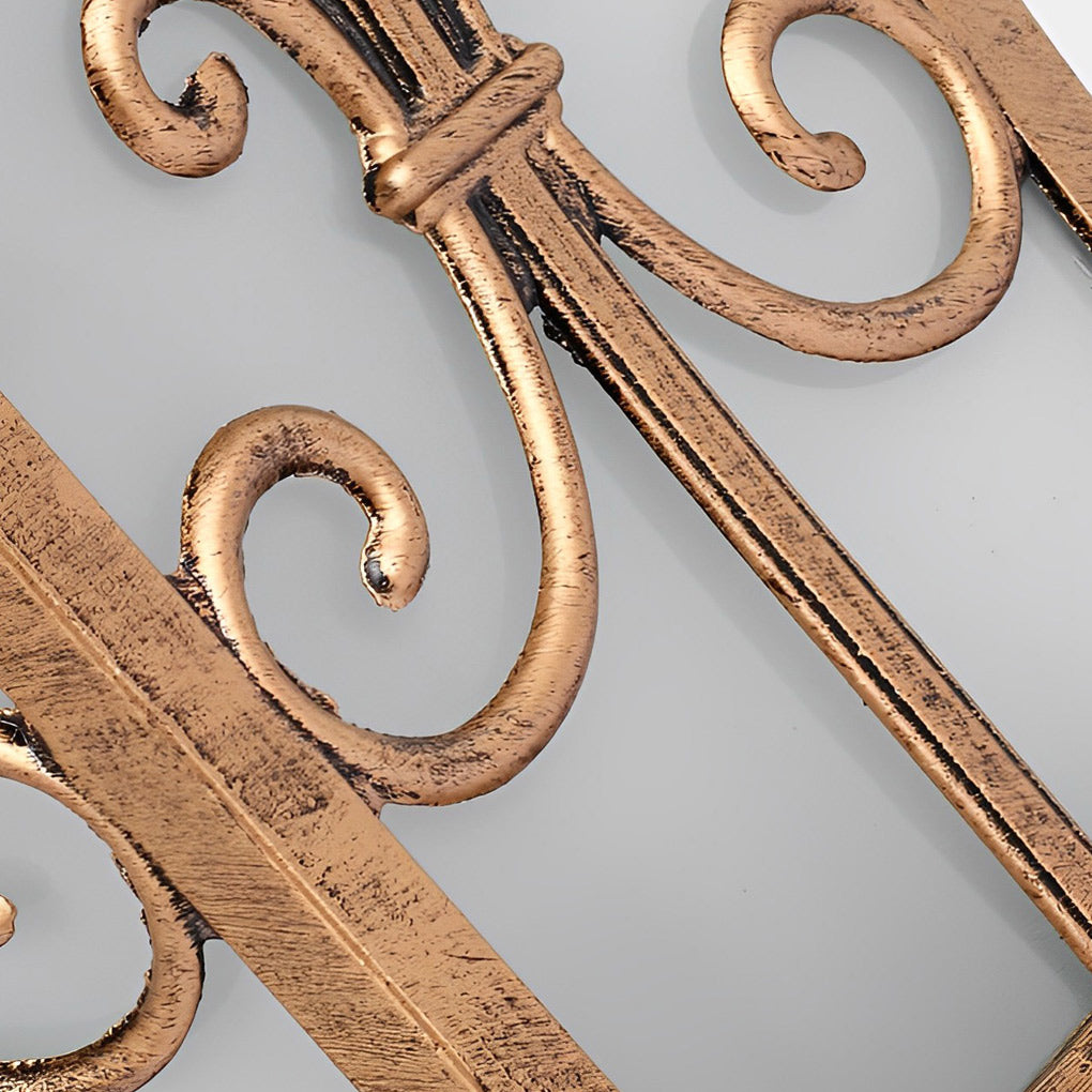 Solar Powered Waterproof Vintage Pattern Fence Post Lights for Outdoor Garden & Patio Lighting