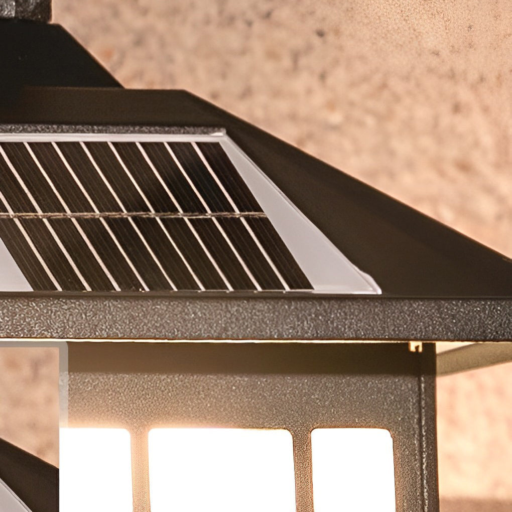 LED Vintage Solar Wall Lamp with Remote Control - Waterproof Retro Wall Sconce Lighting for Outdoor Use