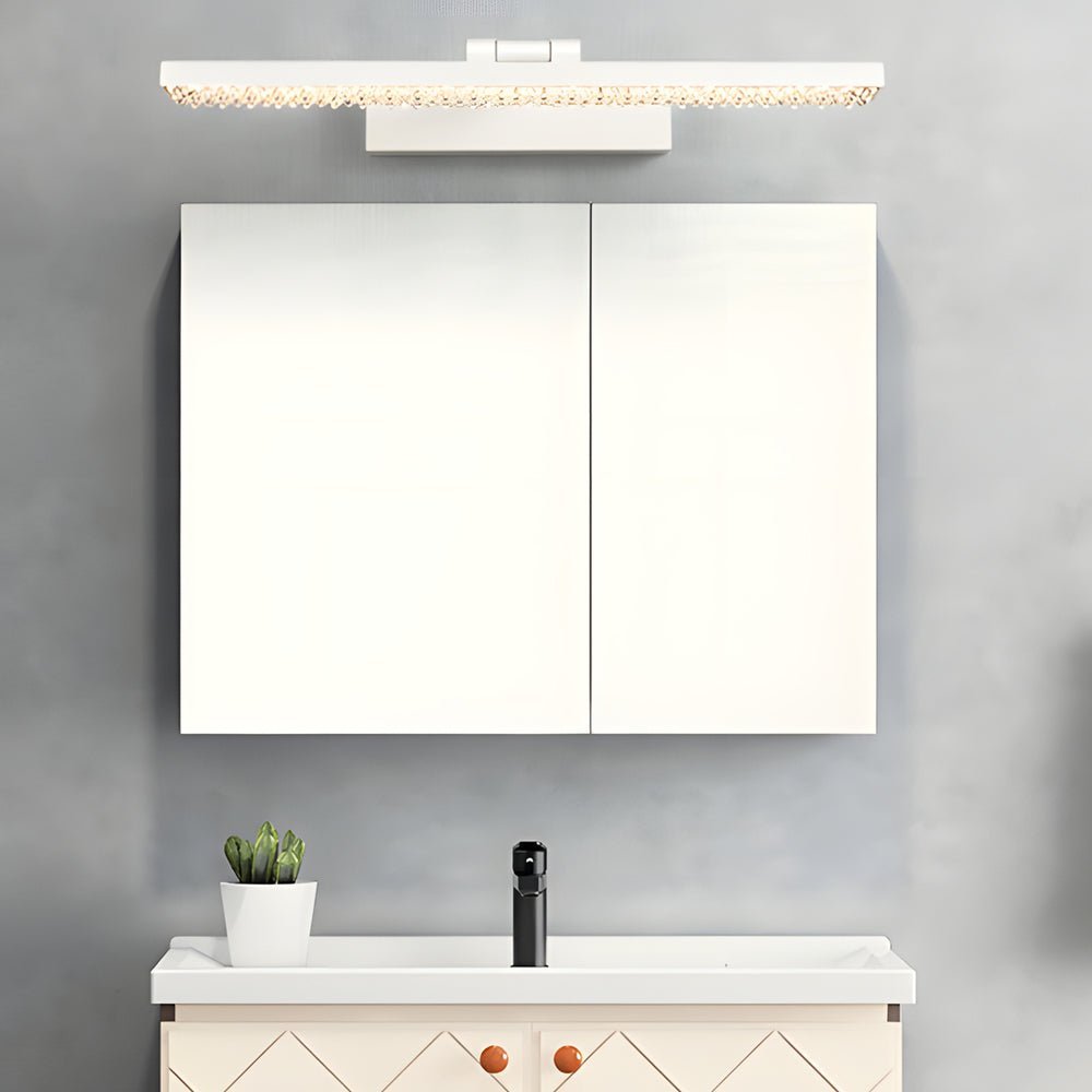 LED Bathroom Vanity Light - 160° Adjustable Dimmable Fixture with Crystal Acrylic Shade for Modern Bathrooms