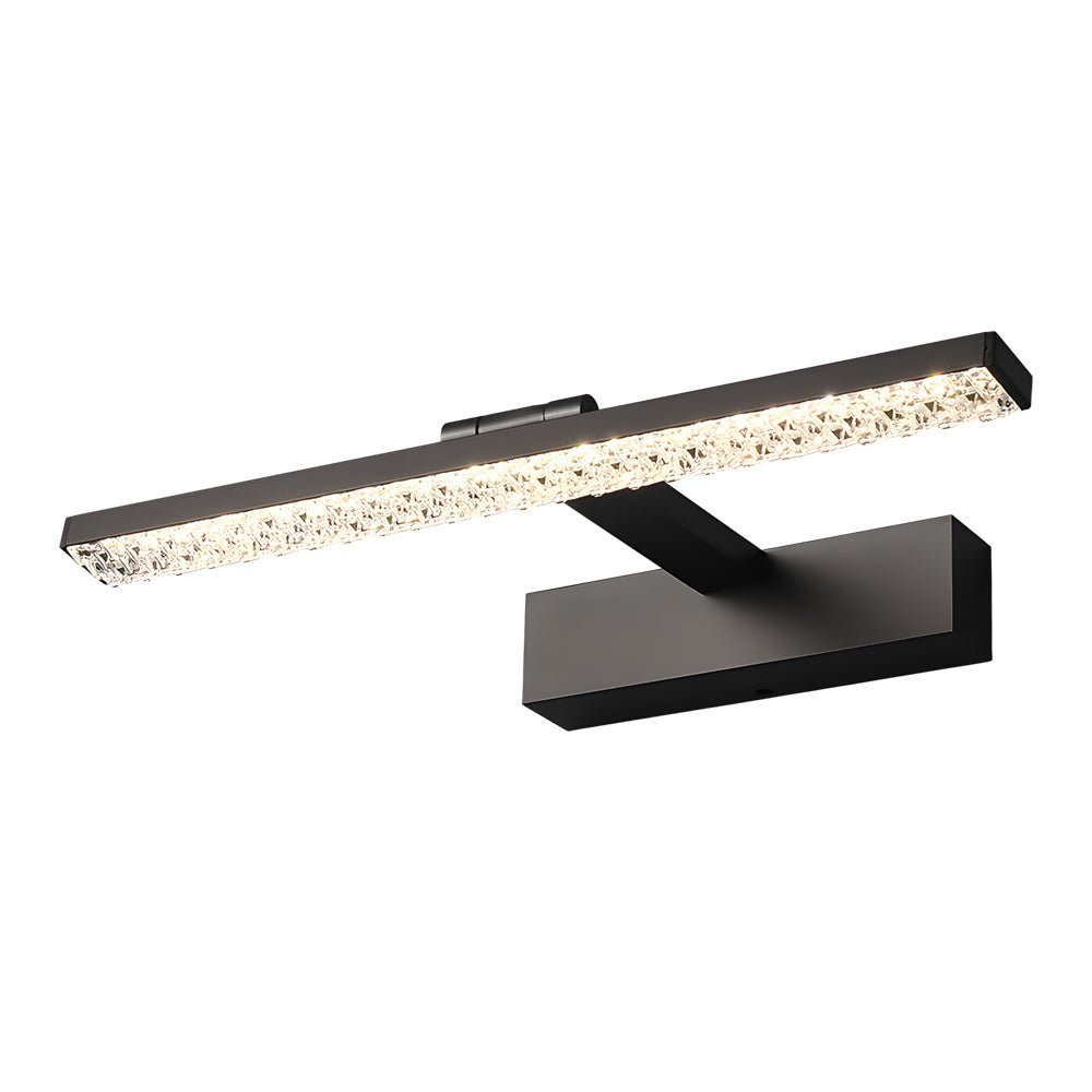 LED Bathroom Vanity Light - 160° Adjustable Dimmable Fixture with Crystal Acrylic Shade for Modern Bathrooms