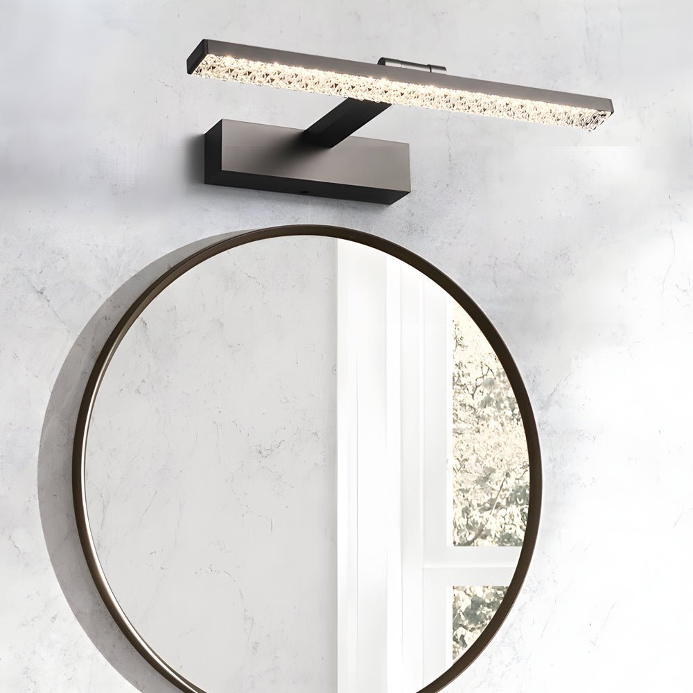 LED Bathroom Vanity Light - 160° Adjustable Dimmable Fixture with Crystal Acrylic Shade for Modern Bathrooms