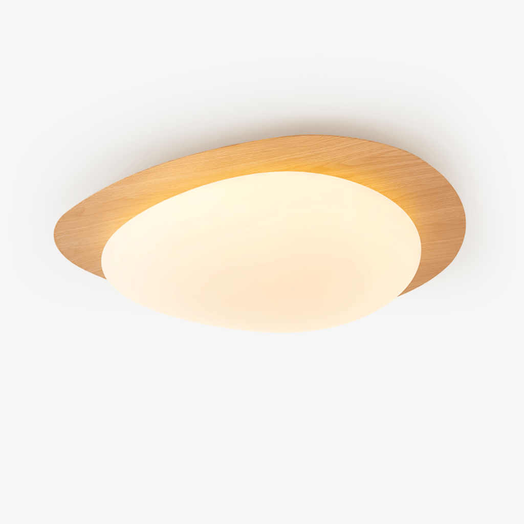 Pebble Ceiling Light | Dimmable, Walnut Wood Grain Design for Indoor Home Decor