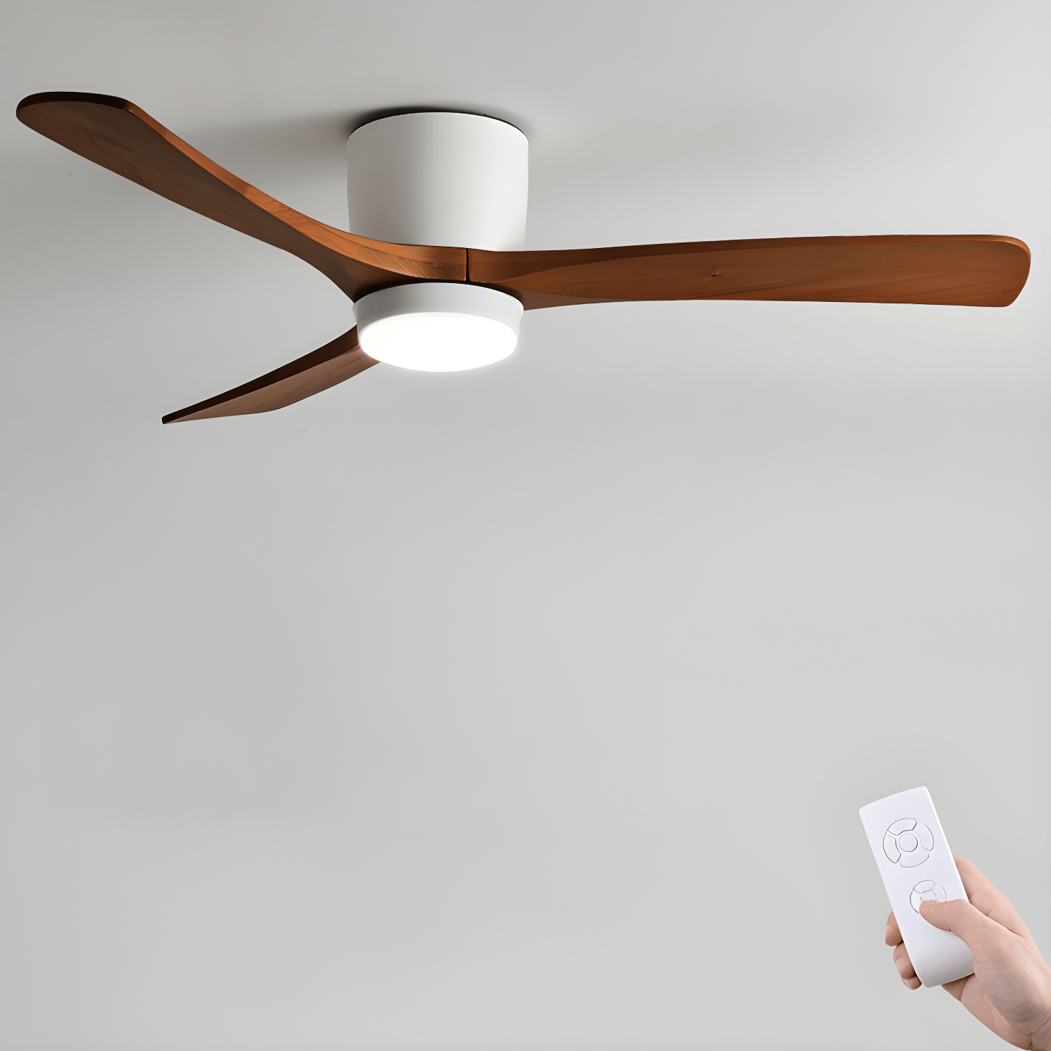 Nordic Wooden Ceiling Fan Light | LED, 6-Speed Control & Ideal for Indoor Spaces, Available in 42", 48", 52" Sizes
