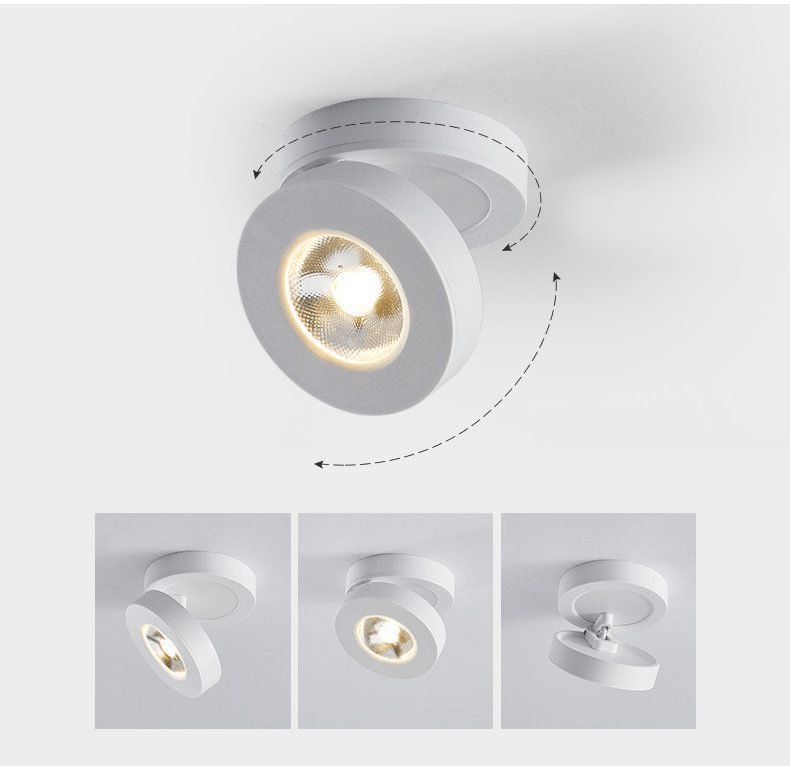 Round Rotating LED Downlight | 90° Adjustable, 355° Rotation & Ideal for Indoor Accent Lighting