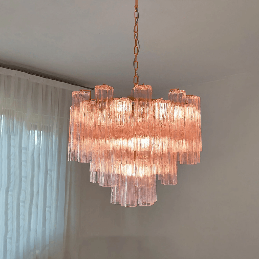 Murano Tubes Chandelier | Hand-Blown Glass, Customizable Size & Finish for Dining Room or Bedroom