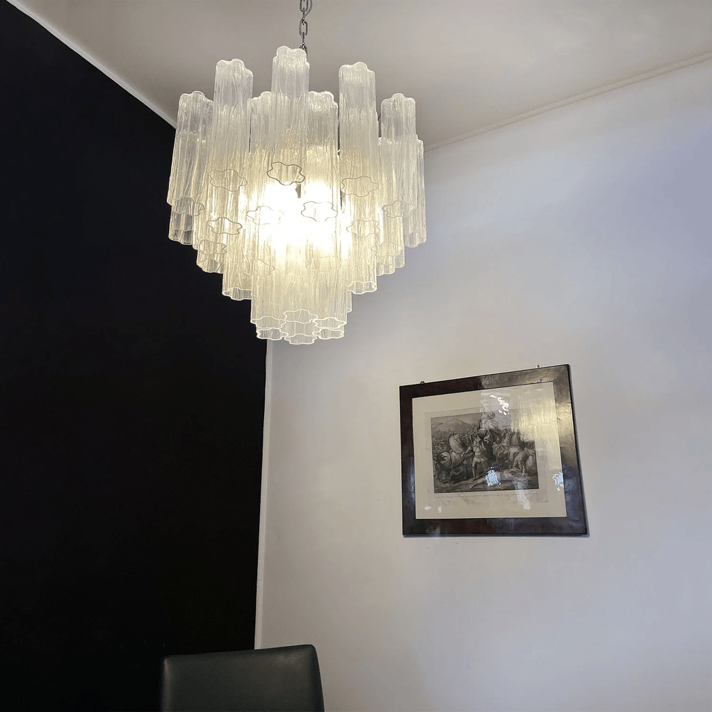Murano Tubes Chandelier | Hand-Blown Glass, Customizable Size & Finish for Dining Room or Bedroom