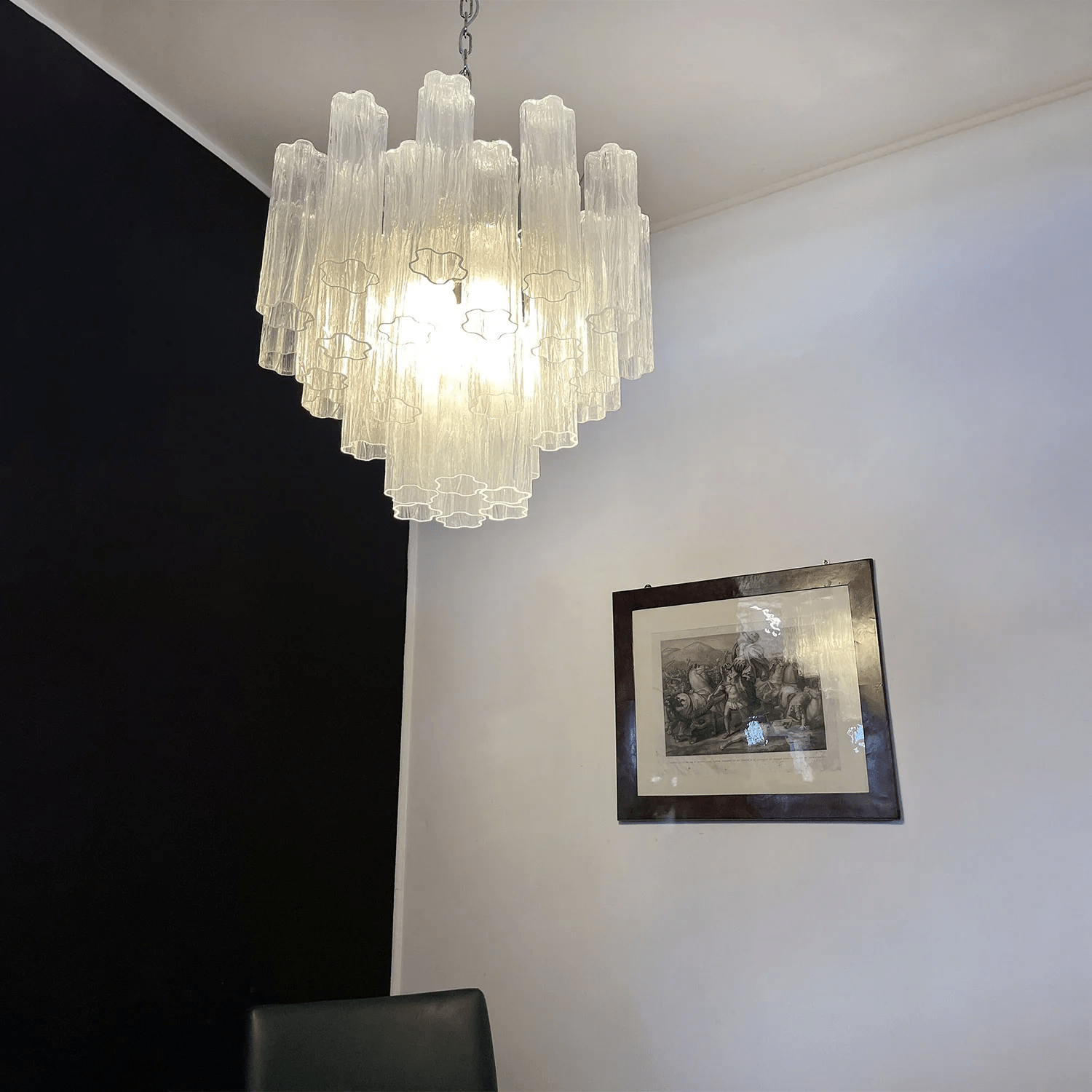 Murano Tubes Chandelier | Hand-Blown Glass, Customizable Size & Finish for Dining Room or Bedroom