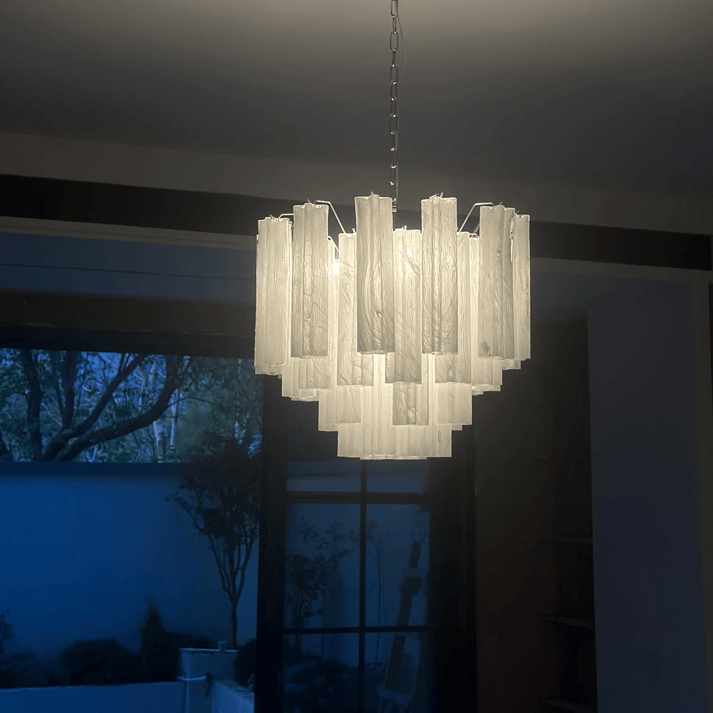 Murano Tubes Chandelier | Hand-Blown Glass, Customizable Size & Finish for Dining Room or Bedroom