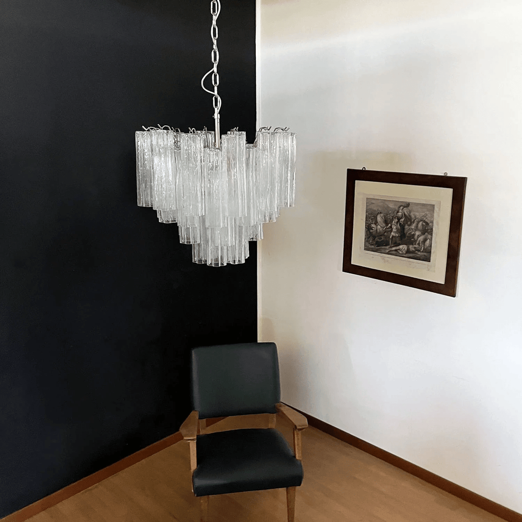 Murano Tubes Chandelier | Hand-Blown Glass, Customizable Size & Finish for Dining Room or Bedroom