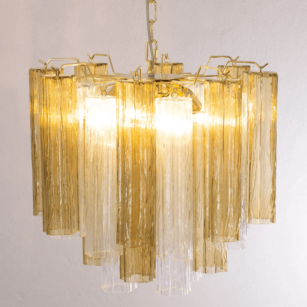 Murano Tubes Chandelier | Hand-Blown Glass, Customizable Size & Finish for Dining Room or Bedroom