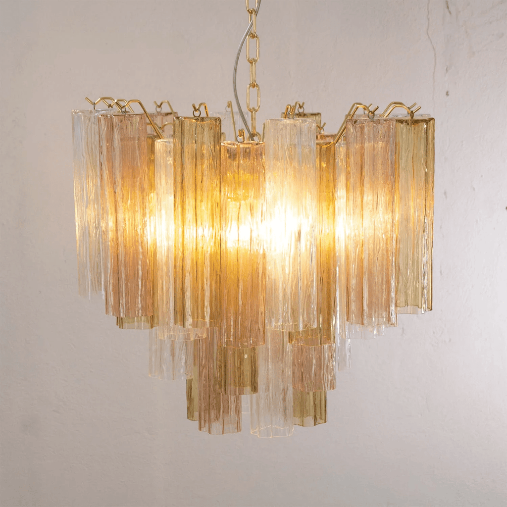 Murano Tubes Chandelier | Hand-Blown Glass, Customizable Size & Finish for Dining Room or Bedroom