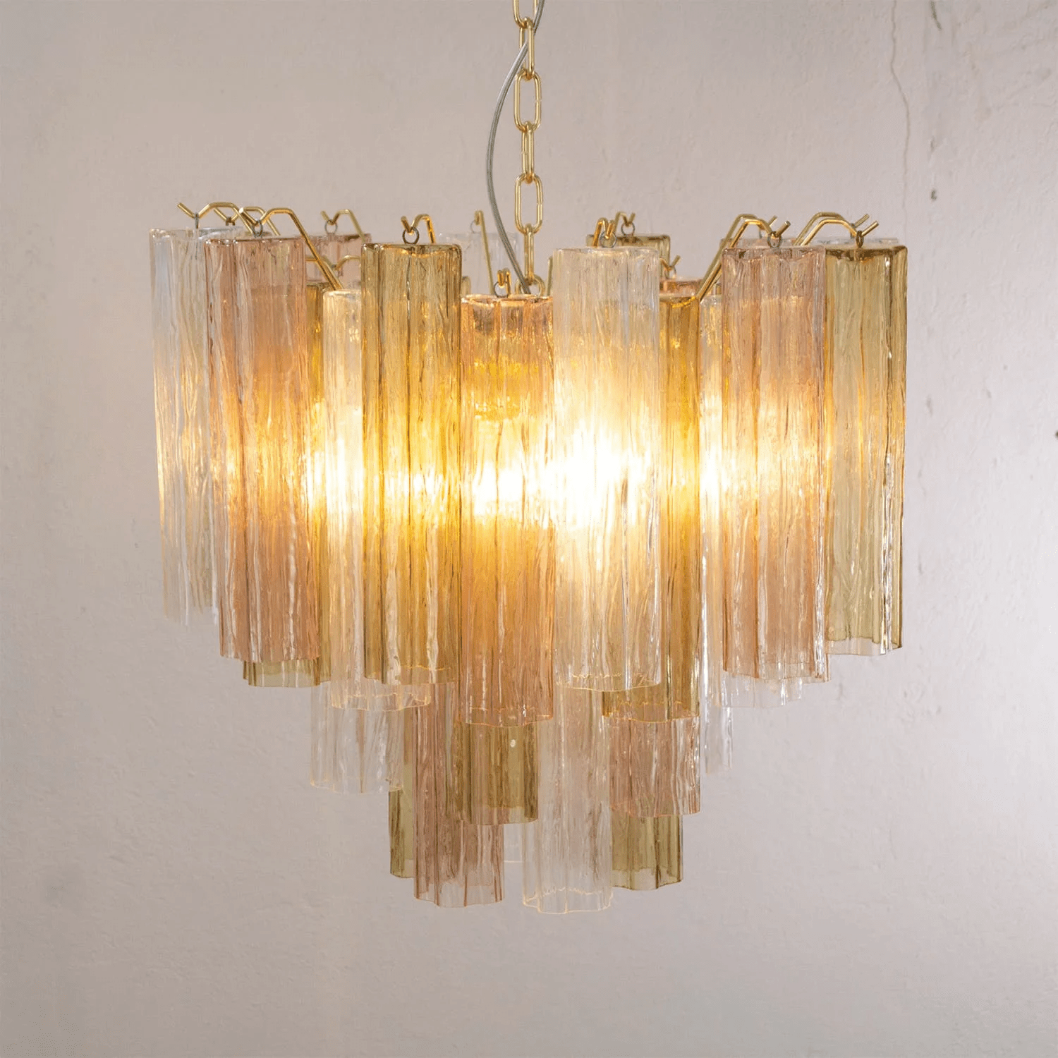 Murano Tubes Chandelier | Hand-Blown Glass, Customizable Size & Finish for Dining Room or Bedroom
