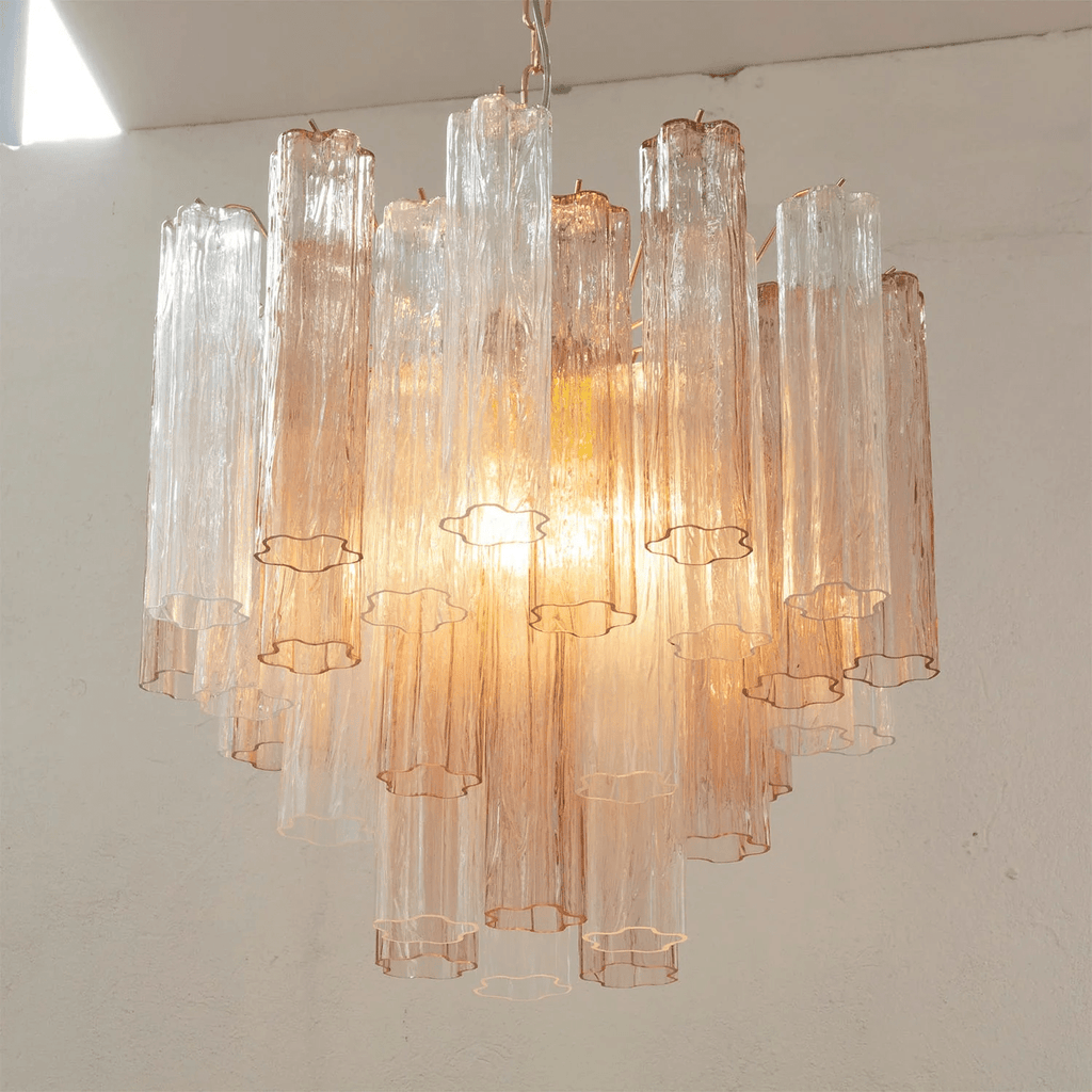 Murano Tubes Chandelier | Hand-Blown Glass, Customizable Size & Finish for Dining Room or Bedroom