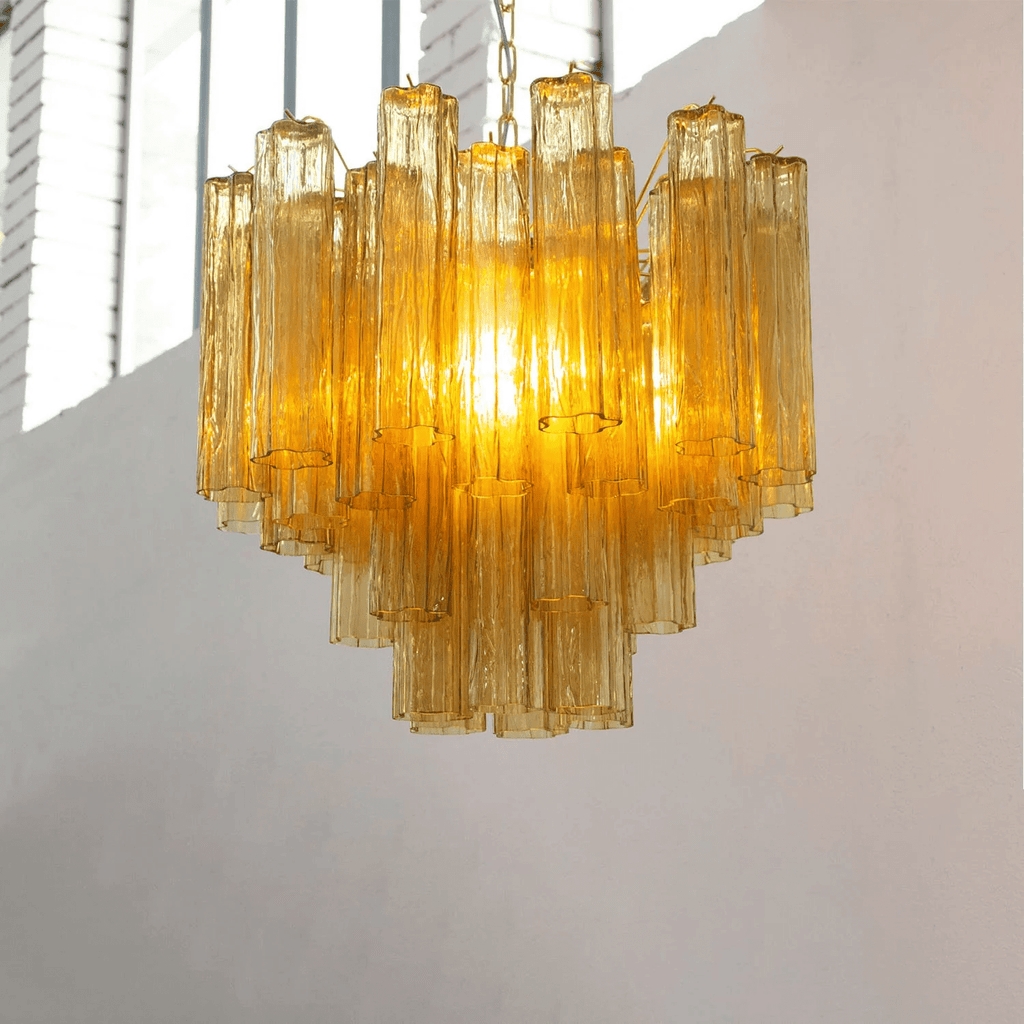 Murano Tubes Chandelier | Hand-Blown Glass, Customizable Size & Finish for Dining Room or Bedroom