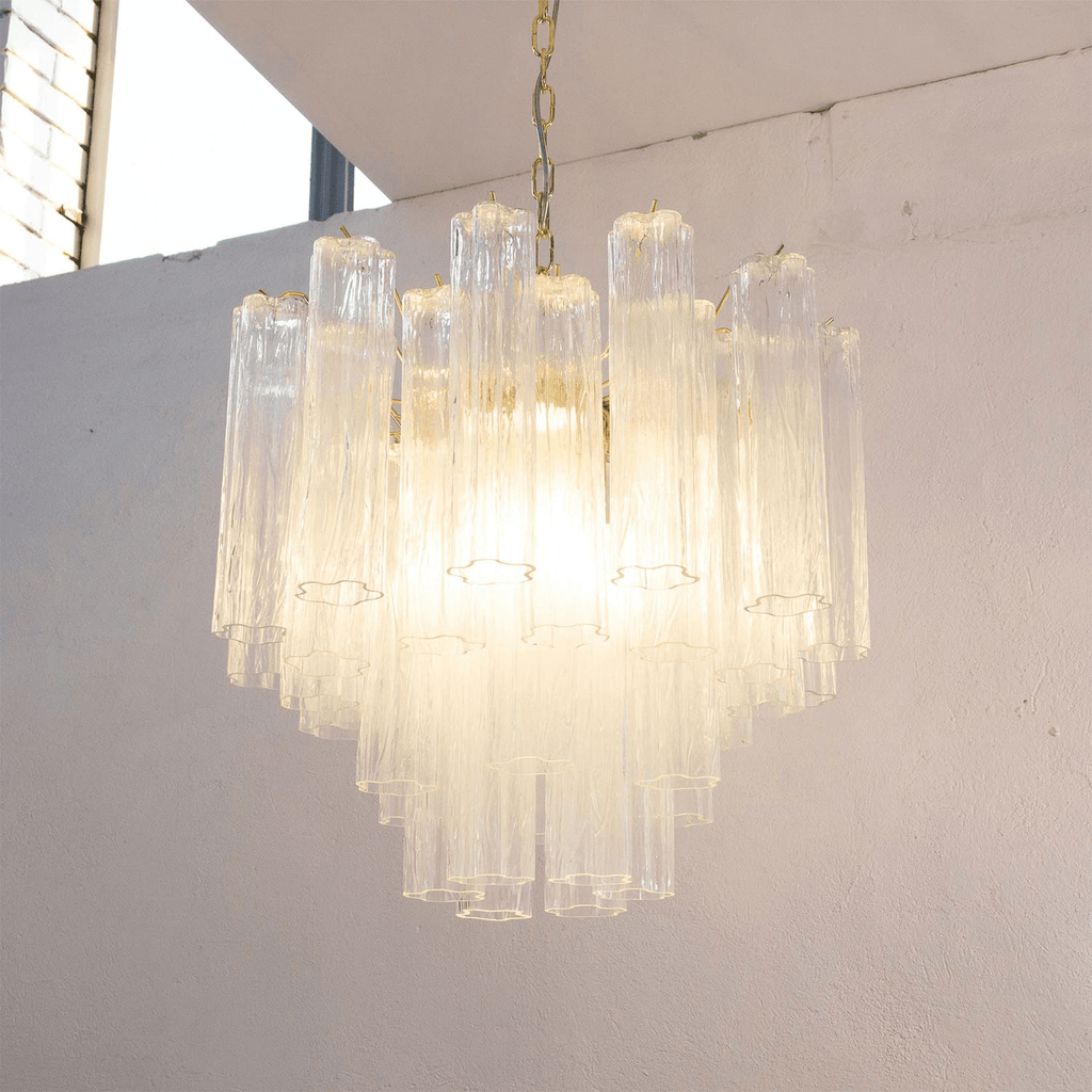 Murano Tubes Chandelier | Hand-Blown Glass, Customizable Size & Finish for Dining Room or Bedroom