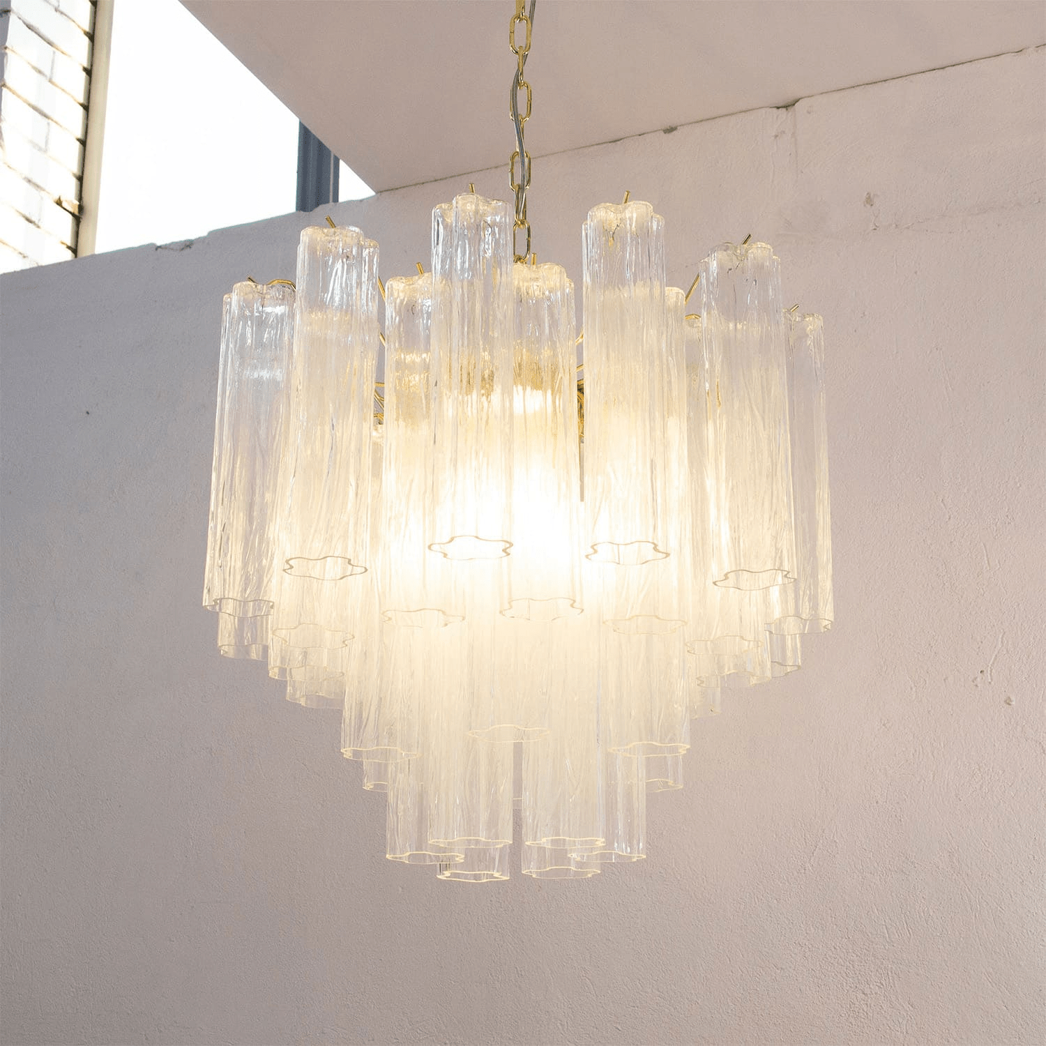 Murano Tubes Chandelier | Hand-Blown Glass, Customizable Size & Finish for Dining Room or Bedroom