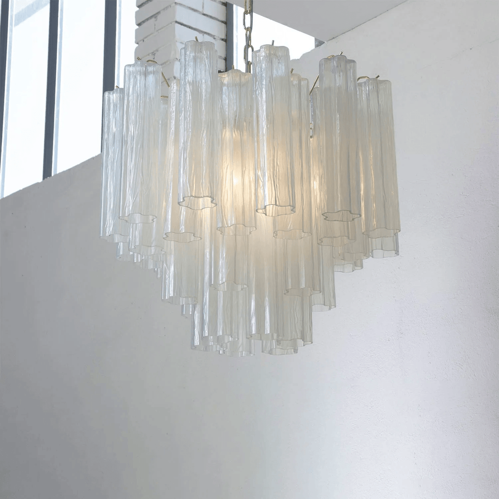 Murano Tubes Chandelier | Hand-Blown Glass, Customizable Size & Finish for Dining Room or Bedroom