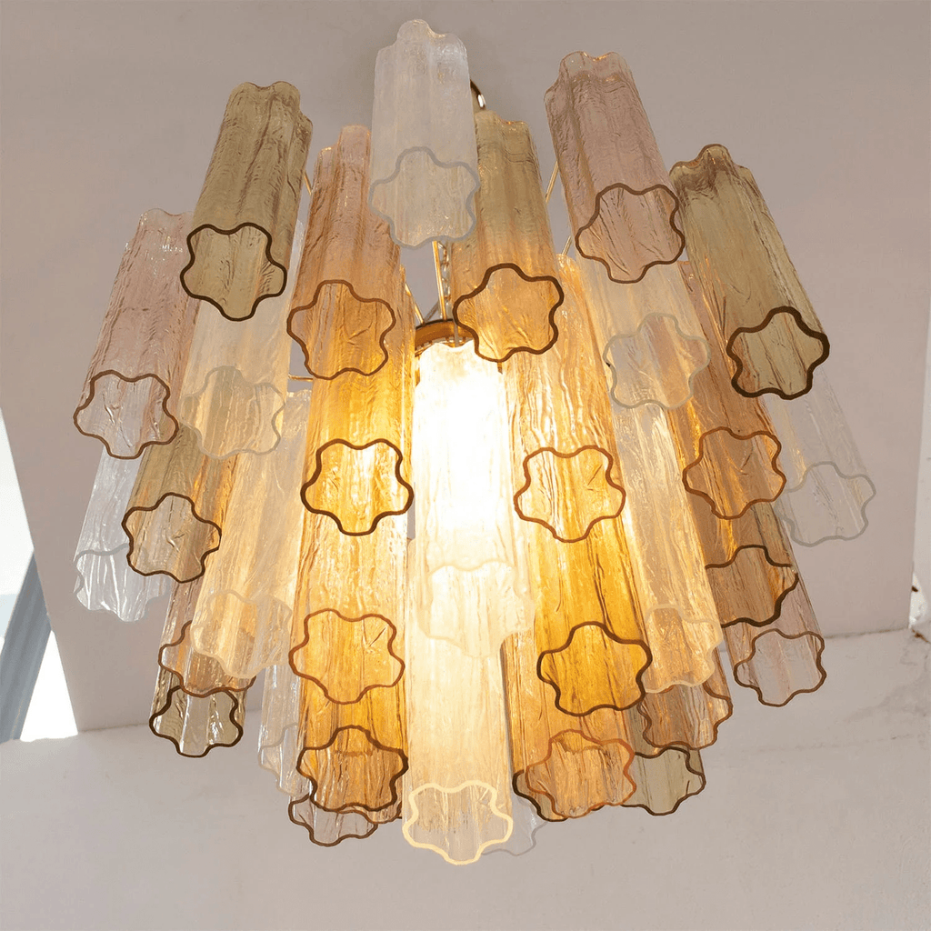 Murano Tubes Chandelier | Hand-Blown Glass, Customizable Size & Finish for Dining Room or Bedroom