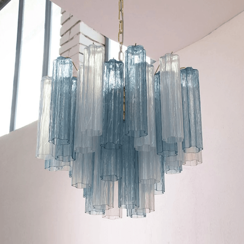 Murano Tubes Chandelier | Hand-Blown Glass, Customizable Size & Finish for Dining Room or Bedroom