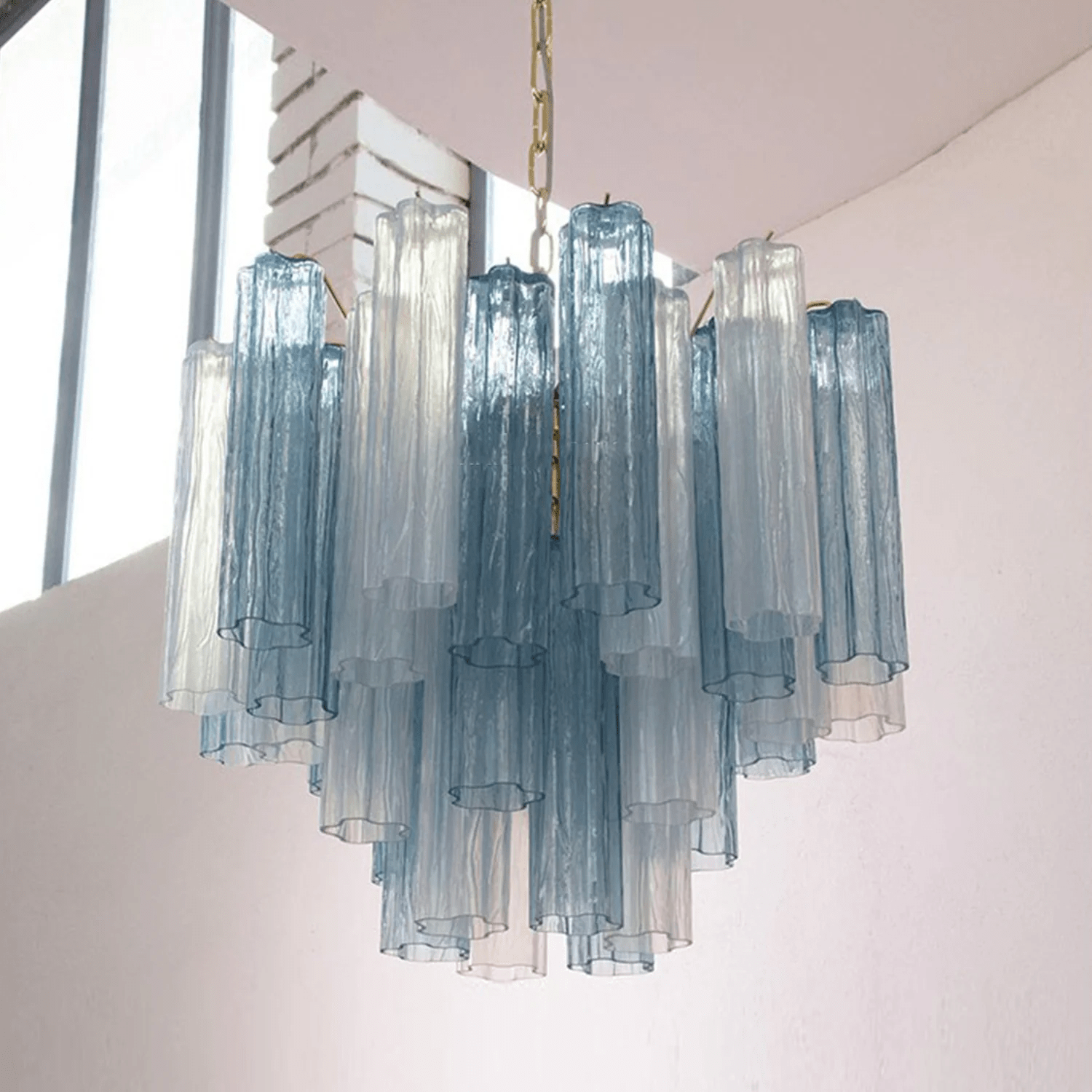 Murano Tubes Chandelier | Hand-Blown Glass, Customizable Size & Finish for Dining Room or Bedroom