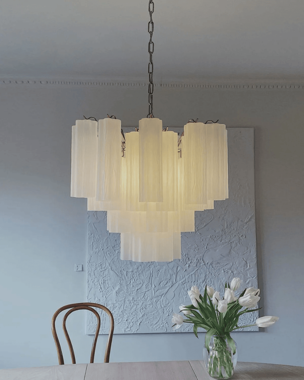 Murano Tubes Chandelier | Hand-Blown Glass, Customizable Size & Finish for Dining Room or Bedroom
