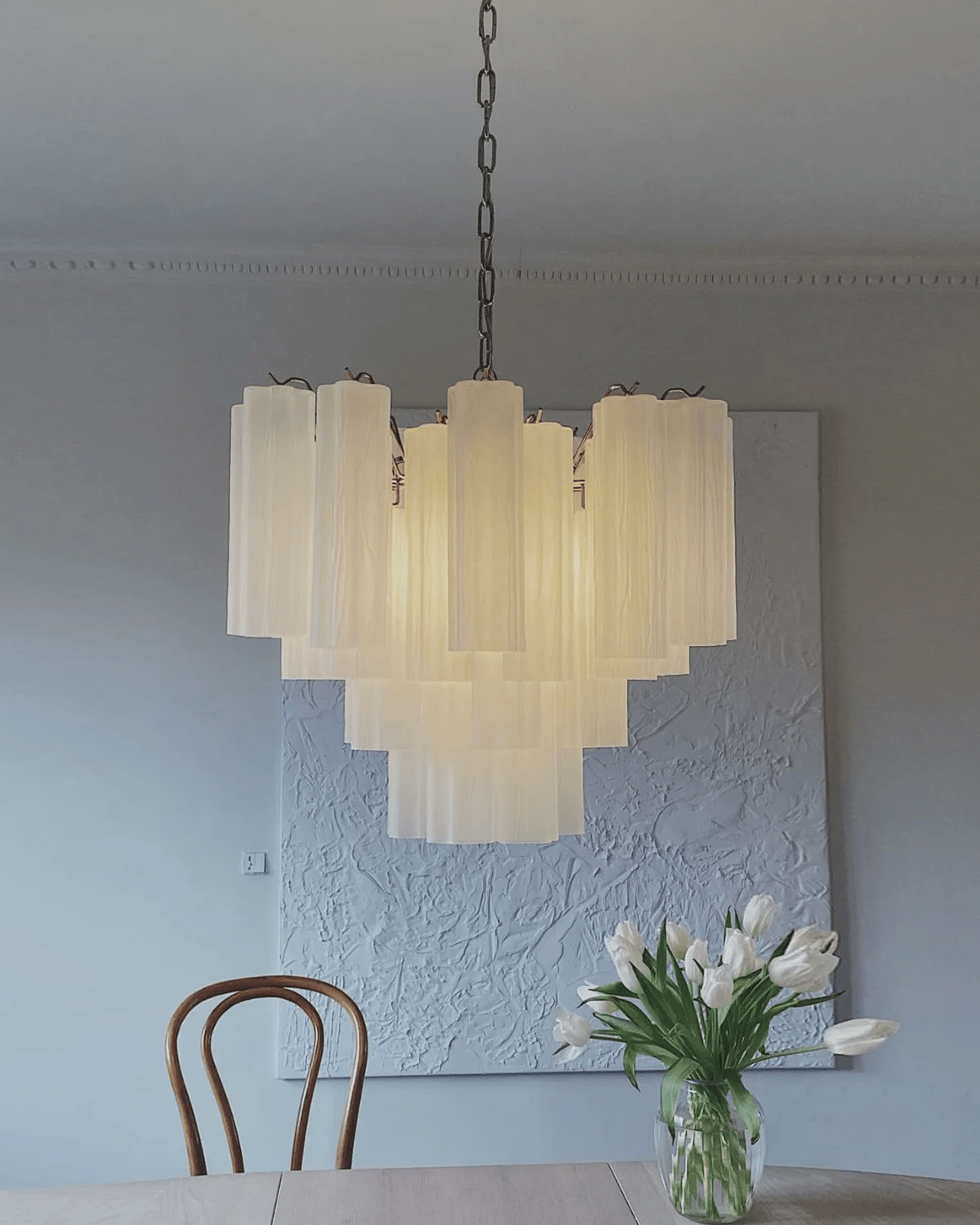 Murano Tubes Chandelier | Hand-Blown Glass, Customizable Size & Finish for Dining Room or Bedroom