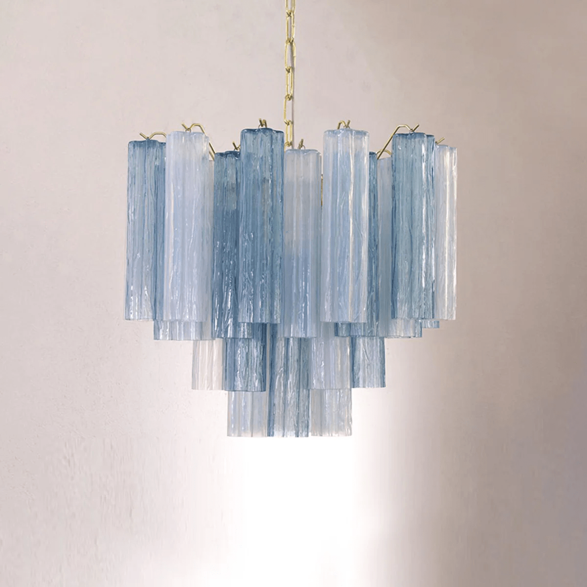 Murano Tubes Chandelier | Hand-Blown Glass, Customizable Size & Finish for Dining Room or Bedroom
