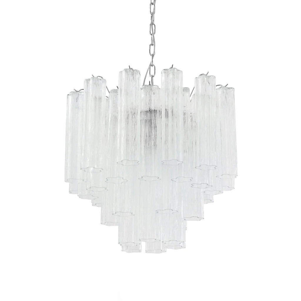 Murano Tubes Chandelier | Hand-Blown Glass, Customizable Size & Finish for Dining Room or Bedroom