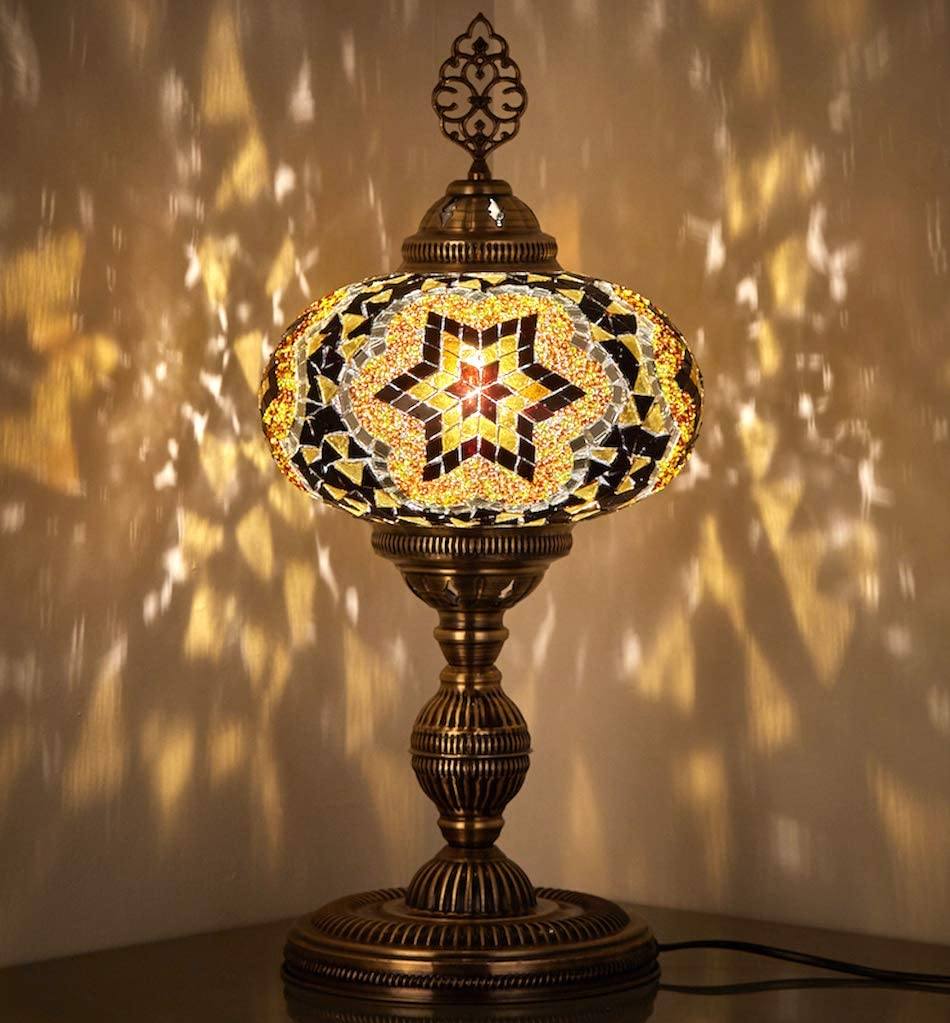 Mosaic Table Lamp - Handmade Colorful Glass Design for Living Room & Bedroom Lighting