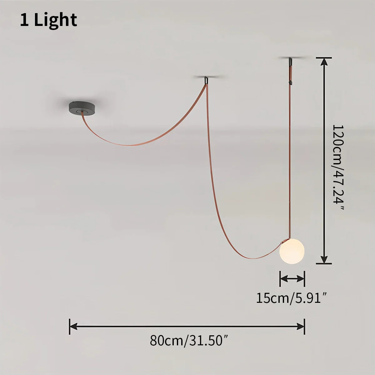 Modern Leather Strap Globe Pendant Light | Adjustable Frosted Glass Globes for High Ceilings & Statement Installations