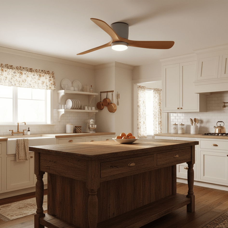 Nordic Wooden Ceiling Fan Light | LED, 6-Speed Control & Ideal for Indoor Spaces, Available in 42", 48", 52" Sizes