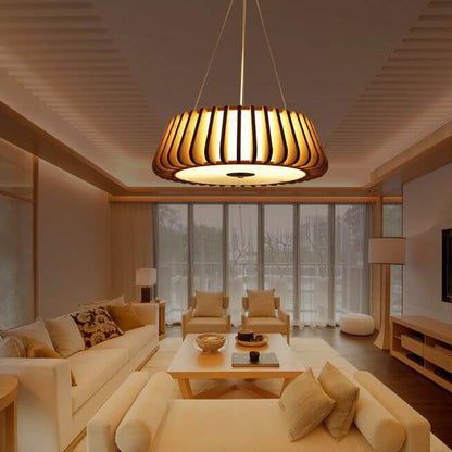 LED Round Ceiling Light Fixture - Solid Wood Design with 3/4/5 Lights for Living Room & Dining Room Lighting