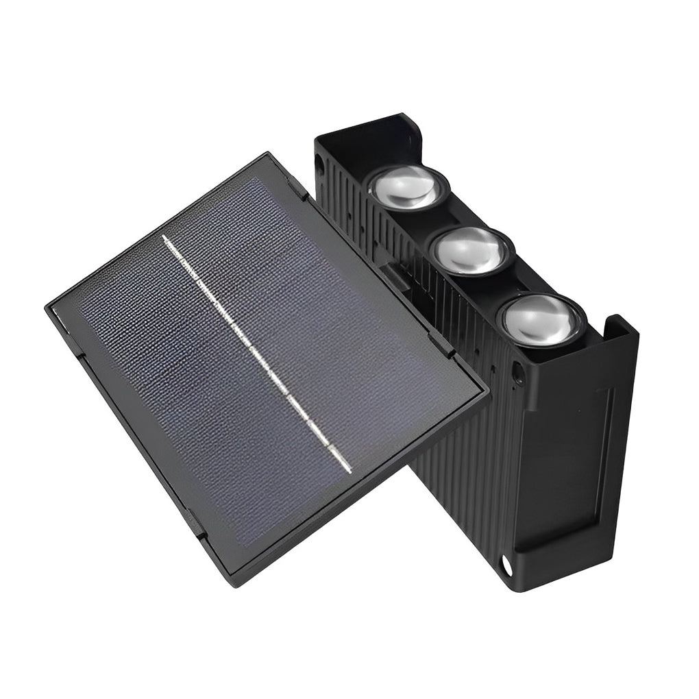LED Waterproof Up and Down Wall Light - Modern Rectangular Solar Lamp for Outdoor Garden & Patio Lighting