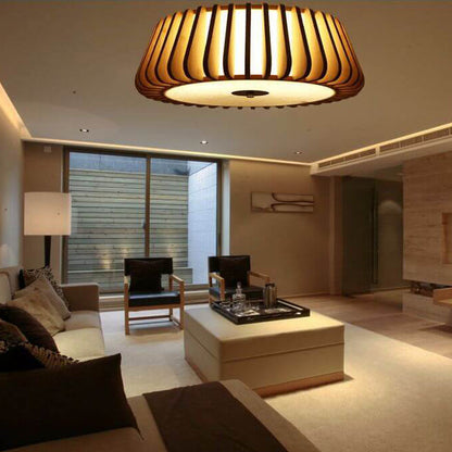 LED Round Ceiling Light Fixture - Solid Wood Design with 3/4/5 Lights for Living Room & Dining Room Lighting